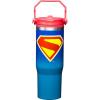 Spoontiques Wonder Woman Stainless Steel Water Bottle – 10″ Tall, Twist Off Lid & Carrying Handle – Stainless Steel Outer Wall & Acrylic Inner Wall(Superman Legacy)