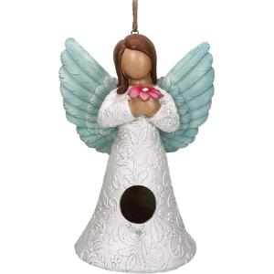 Spoontiques – Birdhouse – Garden Décor – Decorative Bird House for Yard and Garden Decoration – Hanging Novelty for Outdoor Patio – Angel Birdhouse