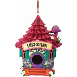 Spoontiques – Birdhouse – Garden Décor – Decorative Bird House for Yard and Garden Decoration – Hanging Novelty for Outdoor Patio – Gnome Birdhouse(Fairy Cottage)