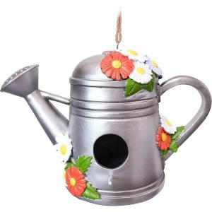 Spoontiques – Birdhouse – Garden Décor – Decorative Bird House for Yard and Garden Decoration – Hanging Novelty for Outdoor Patio – Gnome Birdhouse(Watering Can)