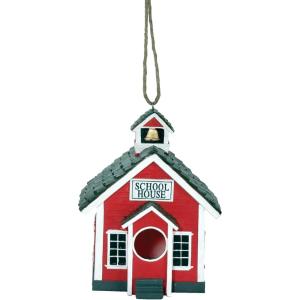 Spoontiques – Birdhouse – Garden Décor – Decorative Bird House for Yard and Garden Decoration – Hanging Novelty for Outdoor Patio – Outhouse Birdhouse(School House)