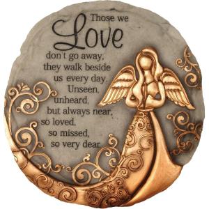 Spoontiques – Garden Décor – Cardinal Stepping Stone – Decorative Stone for Garden(Bronze Angel)