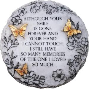 Spoontiques – Garden Décor – Cardinal Stepping Stone – Decorative Stone for Garden(Bronze Butterfly)