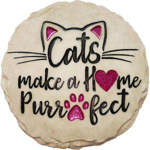 Spoontiques – Garden Décor – Grandma’s Garden Stepping Stone – Decorative Stone for Garden(Cats Purrfect)