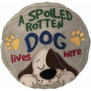 Spoontiques – Garden Décor – Grandma’s Garden Stepping Stone – Decorative Stone for Garden(Spoiled Rotten Dog)