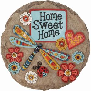 Spoontiques – Garden Décor – Home Sweet Dragonfly Stepping Stone – Decorative Stone for Garden