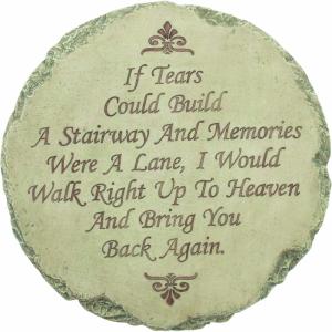 Spoontiques – Garden Décor – If Tears Could Build A Stairway Memorial Stepping Stone – Decorative Stone for Garden