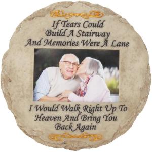 Spoontiques – Garden Décor – Memory Grandpa Stepping Stone – Decorative Stone for Garden(If Tears Could Build A Stairway with Picture Memorial)