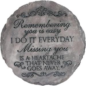 Spoontiques – Garden Décor – Memory Grandpa Stepping Stone – Decorative Stone for Garden(Remembering You)