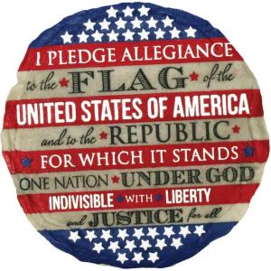Spoontiques – Garden Décor – Police Blue Line Stepping Stone – Decorative Stone for Garden(Pledge of Allegiance)