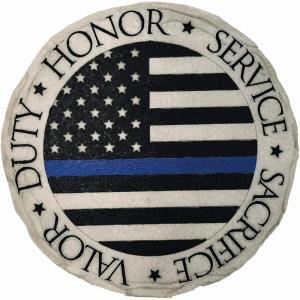 Spoontiques – Garden Décor – Police Blue Line Stepping Stone – Decorative Stone for Garden(Police Blue Line)