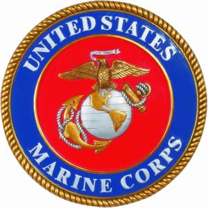 Spoontiques – Garden Décor – Police Blue Line Stepping Stone – Decorative Stone for Garden(U.S. Marines)