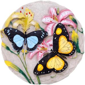 Spoontiques – Garden Décor – Sunflower Stepping Stone – Decorative Stone for Garden(Butterfly)