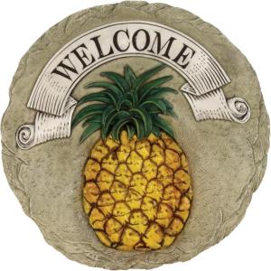 Spoontiques – Garden Décor -Mermaids Welcome Stepping Stone – Decorative Stone for Garden(Pineapple)