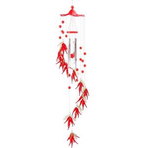 Spoontiques Chili Pepper Acrylic Wind Chime – Outdoor Garden Décor – Decorative Chimes for Yard, Garden, Backyard and Patio Decoration