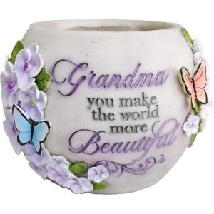 Spoontiques Decorative Flower Pots for Indoor and Outdoor Use – Hand Painted Resin Plant Pot – Home and Garden Décor (Grandma, 5.75″ x 5.75″ x 4.25″)(Modern)