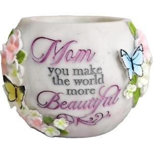Spoontiques Decorative Flower Pots for Indoor and Outdoor Use – Hand Painted Resin Plant Pot – Home and Garden Décor (Mom, 5.75″ x 5.75″ x 4.25″)