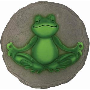 Spoontiques -Garden Décor – Turtle Stepping Stone – Decorative Stone for Garden(Yoga Frog)