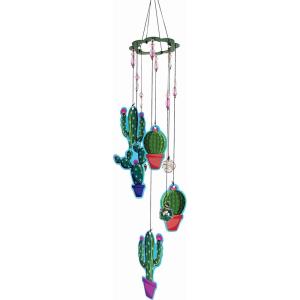 Spoontiques Gnome Wind Chime – Outdoor Garden Décor – Decorative Chimes for Yard, Garden, Backyard and Patio Decoration(Cactus)