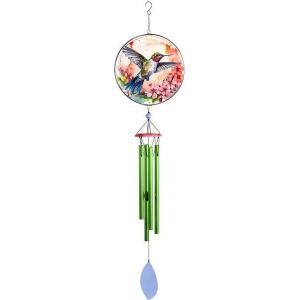 Spoontiques Gnome Wind Chime – Outdoor Garden Décor – Decorative Chimes for Yard, Garden, Backyard and Patio Decoration(Hummingbird Suncatcher)