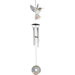 Spoontiques Gnome Wind Chime – Outdoor Garden Décor – Decorative Chimes for Yard, Garden, Backyard and Patio Decoration(Silver)