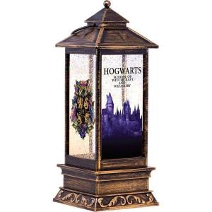 Spoontiques Harry Potter Glitter Lantern – Hogwarts Holiday Traditional Light Up Decoration – Indoor Seasonal Festive Decor for Centerpiece, Mantle, Tabletop at Christmas (4″ x 4″ x 10.5″)