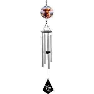 Spoontiques Horse Wind Chime – Outdoor Garden Décor – Decorative Chimes for Yard, Garden, Backyard and Patio Decoration(Highland Cow Metal)