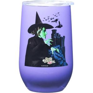 Spoontiques Mischief Managed Etched Stainless Steel Tumbler – Insulated Wine Tumbler with Lid – Double Wall Stainless Steel Stemless Wine Glass – 16oz – 5 5/8″ Tall(Wicked Witch)