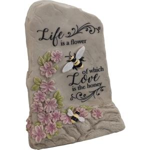 Spoontiques Mushroom House Garden Statue – Decorative Garden Statue – Colorful Home Décor for Indoor or Outdoor Use – Patio Decoration – Garden Accessory(Bee)