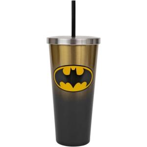 Spoontiques Scooby Doo Stainless Steel Tumbler, 24oz – Double Wall Insulated Travel Cup with Straw(Batman)