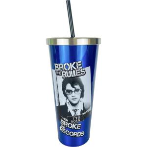 Spoontiques Scooby Doo Stainless Steel Tumbler, 24oz – Double Wall Insulated Travel Cup with Straw(Elvis)