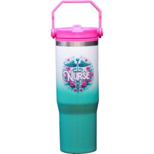 Spoontiques Wonder Woman Stainless Steel Water Bottle – 10″ Tall, Twist Off Lid & Carrying Handle – Stainless Steel Outer Wall & Acrylic Inner Wall(Nurse)