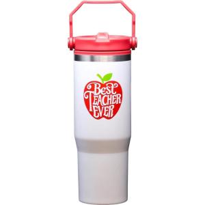 Spoontiques Wonder Woman Stainless Steel Water Bottle – 10″ Tall, Twist Off Lid & Carrying Handle – Stainless Steel Outer Wall & Acrylic Inner Wall(Teacher)