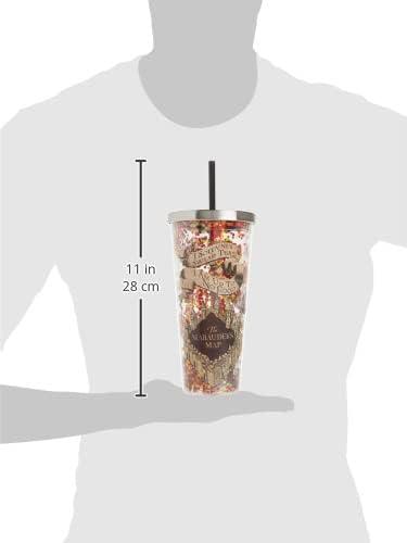 image:imageSpoontiques Harry Potter Tumbler Solemnly Swear Glitter Cup with Straw 20 oz Acrylic Multicolored