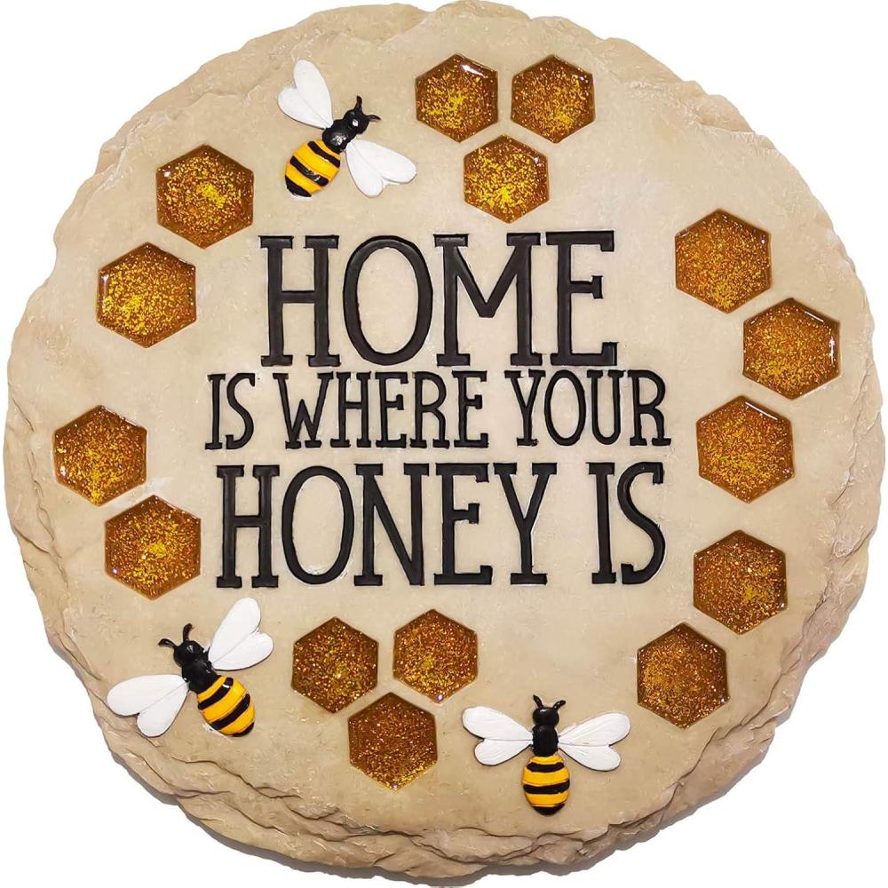 image:imageSpoontiques Garden Dcor Home is Where Your Honey is Stepping Stone Decorative Stone for Garden