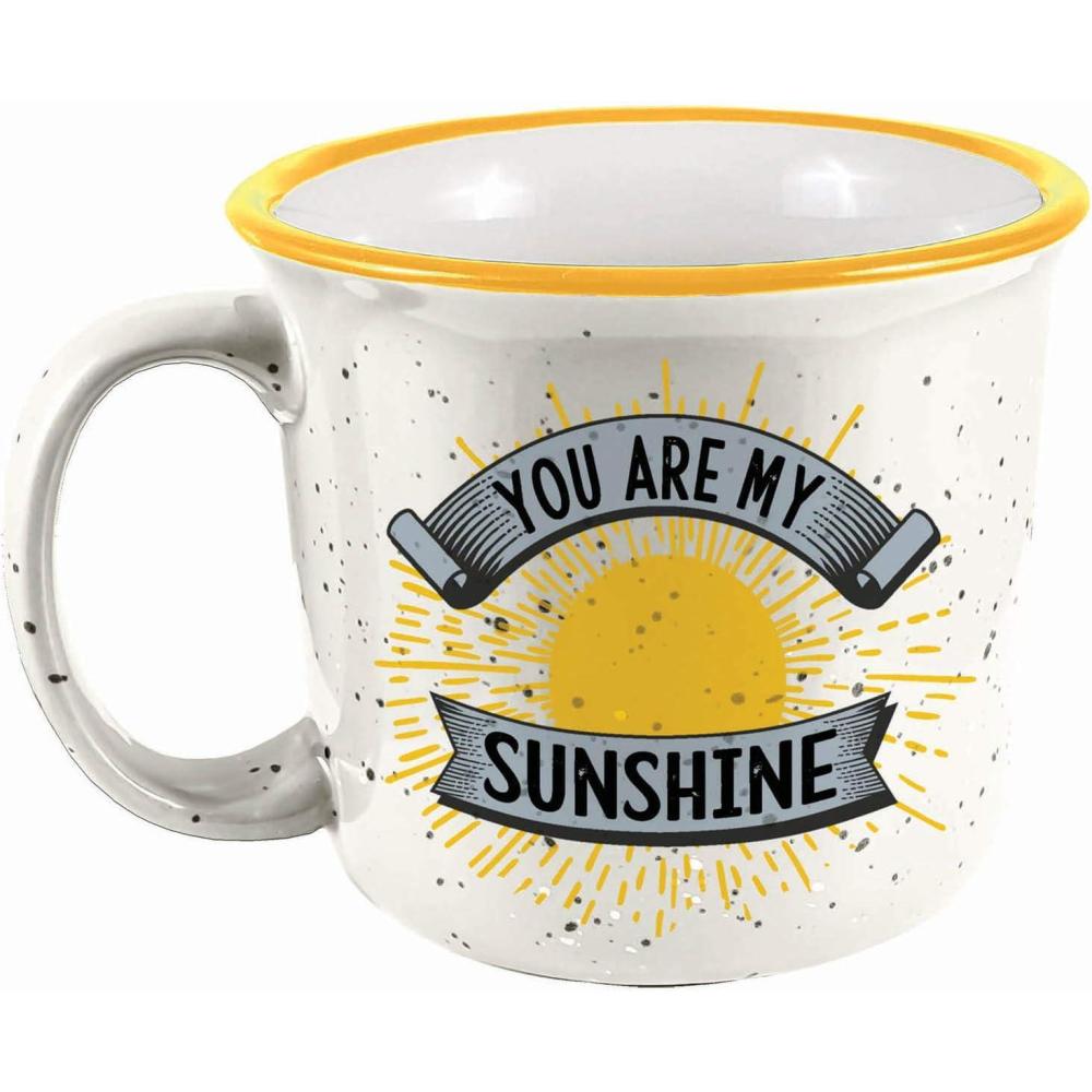 image:imageSpoontiques Ceramic Camper Mug 14oz  Microwave amp Dishwasher Safe for Cold amp Hot Beverages  Positive AffirmationsSunshine