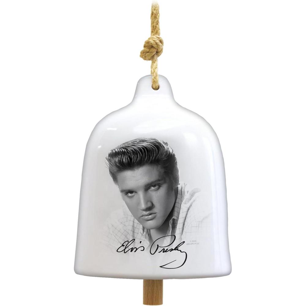 image:imageSpoontiques Elvis Garden Bell Decorative Ceramic Bell for Yard and Garden Decoration Indoor and Outdoor DcorElvis