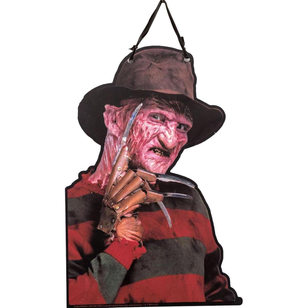 image:imageSpoontiques Freddy Krueger Door Decor Sign  Weatherproof PVC Signs for Indoor or Outdoor Use Includes Decorative Ribbon for Hanging