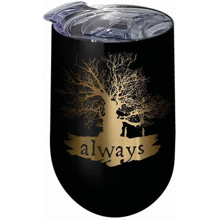 image:imageSpoontiques Harry Potter Stainless Steel Wine Tumbler 16 Oz  Double Wall Insulated Drink Cup with Lid for Travel  HogwartsAlways