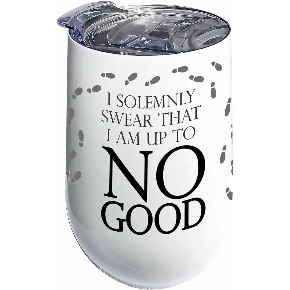 image:imageSpoontiques Harry Potter Stainless Steel Wine Tumbler 16 Oz Double Wall Insulated Drink Cup with Lid for Travel HogwartsMischief Managed