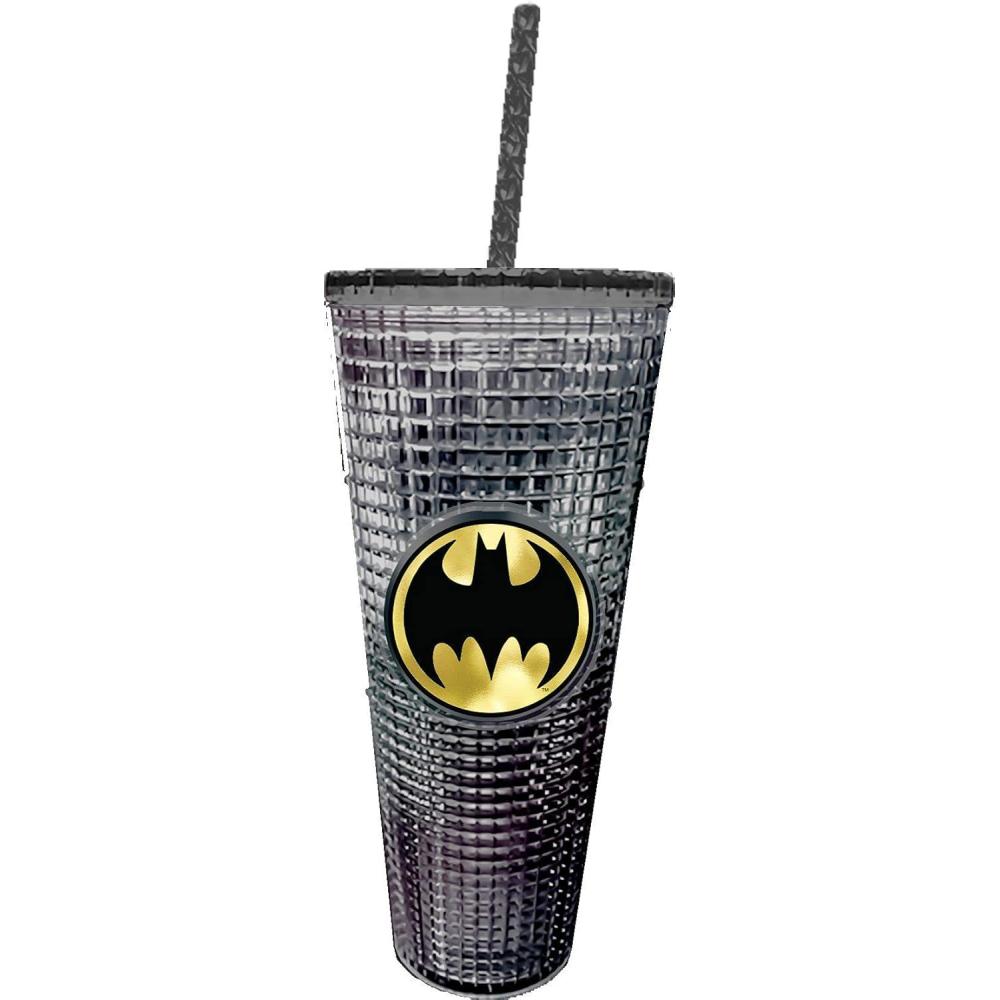 image:imageSpoontiques Holiday Diamond Tumbler 20oz  Textured Cup wStaw Double Wall Insulated BPA Free  A Christmas StoryBatman