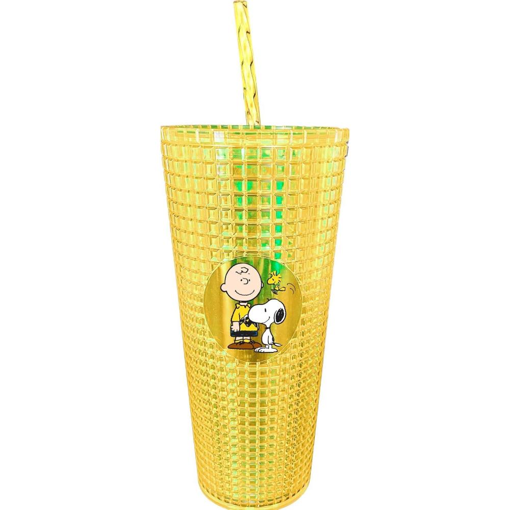 image:imageSpoontiques Holiday Diamond Tumbler 20oz  Textured Cup wStaw Double Wall Insulated BPA Free  A Christmas StoryCharlie Brown  Snoopy