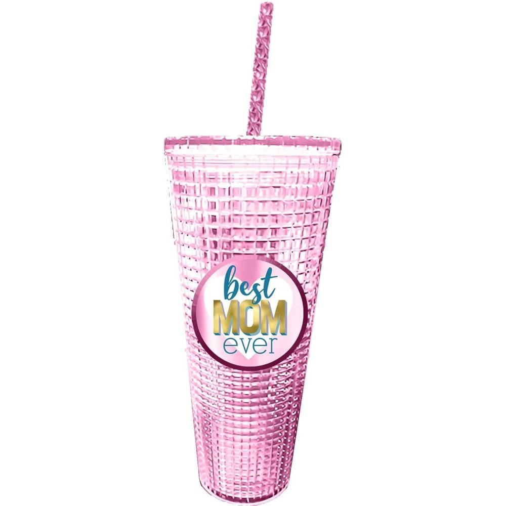 image:imageSpoontiques Holiday Diamond Tumbler 20oz  Textured Cup wStaw Double Wall Insulated BPA Free  A Christmas StoryMom