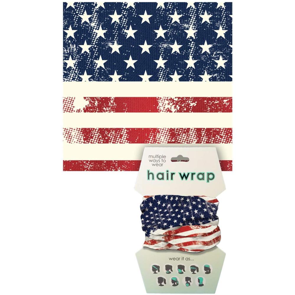image:imageSpoontiques Music Hair Wrap Multifunctional Bandanna Headband Hair Tie Gaiter and ScarfAmerican Flag