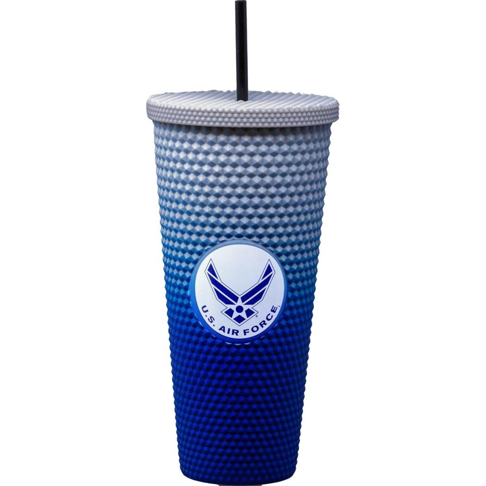 image:imageSpoontiques Studded Tumbler 32oz Insulated Double Wall Acrylic Travel Cup Spill Proof Lid for Hot amp Cold Beverages AmericanaAir Force