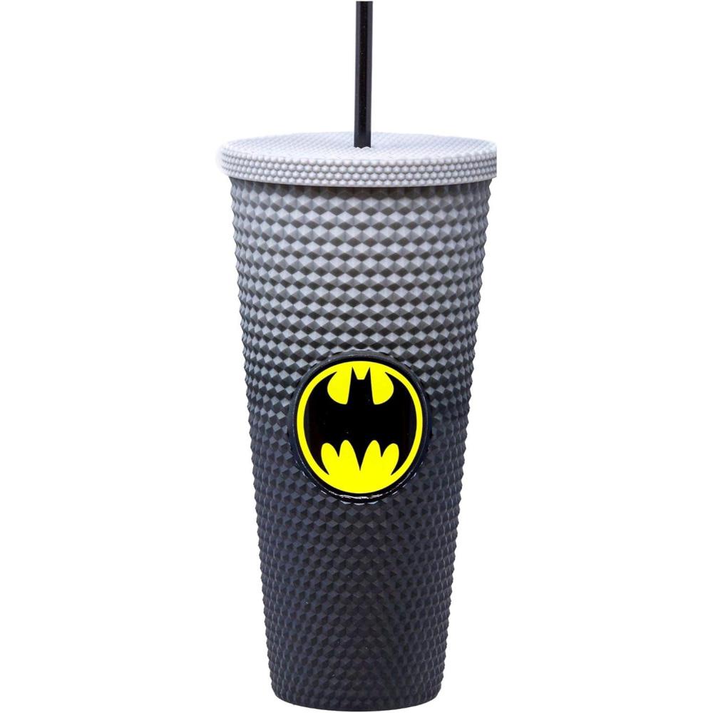 image:imageSpoontiques Studded Tumbler 32oz Insulated Double Wall Acrylic Travel Cup Spill Proof Lid for Hot amp Cold Beverages AmericanaBatman