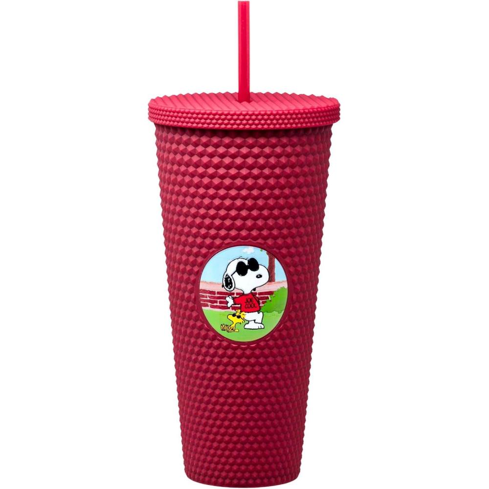 image:imageSpoontiques Studded Tumbler 32oz Insulated Double Wall Acrylic Travel Cup Spill Proof Lid for Hot amp Cold Beverages AmericanaJoe Cool
