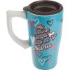Spoontiques – Ceramic Travel Mugs – Best Mom Ever Cup – Hot or Cold Beverages – Gift for Coffee Lovers(Teal)