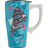 Spoontiques – Ceramic Travel Mugs – Best Mom Ever Cup – Hot or Cold Beverages – Gift for Coffee Lovers(Teal)