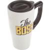 Spoontiques – Ceramic Travel Mugs – Best Mom Ever Cup – Hot or Cold Beverages – Gift for Coffee Lovers(White)